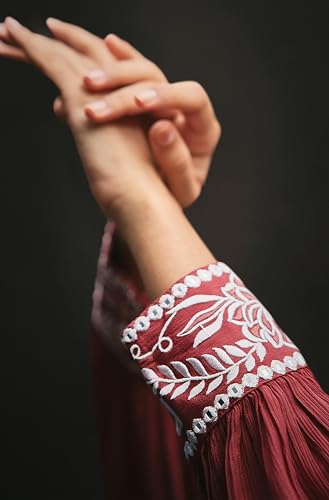 Janasya Indian Women's Chiffon Festive Embroidered Kurta Set for Women4