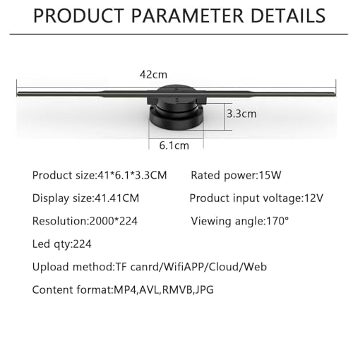 Projecteur 3D hologramme fan avec 224 perles LED premium - 7