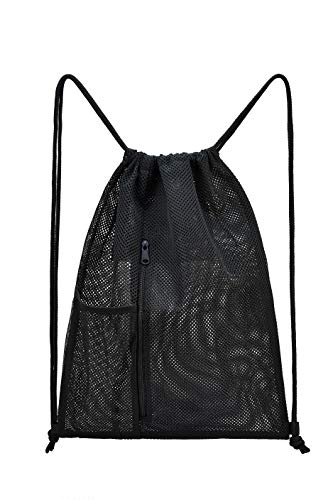 USPECLARE Heavy Duty Mesh Drawstring bag for Soccer Ball，Beach Toys -Drawstring Backpack Sports Gym Bag3