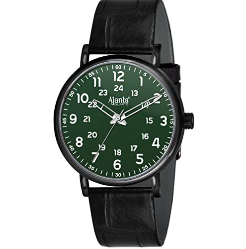 Image of Ajanta Quartz Analogue Dial with Leather Belt Men's Casual Watch AWC702