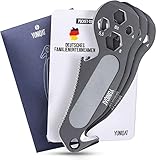 Yuniqat 3x “Allrounder” Pocket Tool | 4in1 - Einkaufswagenlöser, Flaschenöffner, Paketmesser & Schraubendreher in einem | Idealer Schlüsselanhänger