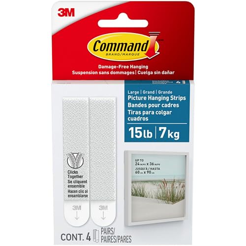Image of Command Bath Picture Hanging Strips, Large, White, 4-Water Resistant Strips (17206B-ES)