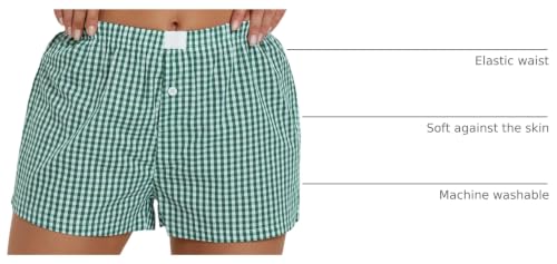 Image of Womens Boxer Shorts Y2k Lounge Pj Shorts Low Rise Striped Pajamas Sleep Lounge Plaid Gingham Micro Short Pants