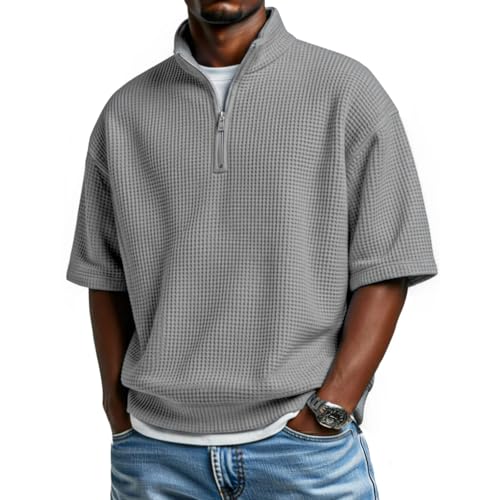 Polo Hombre, Camiseta Poliester, Tecnico Polos de Manga Corta, Deportiva Ropa de Verano, Originales Transpirable Tenis Fincut Hombre Slim Fit Golf Waffle XL