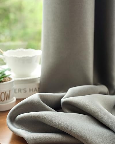 Image of Graywind Motorized Curtains with Track, Room Darkening Smart Curtains, Hardwired Curtains Compatible with Alexa Google Home Remote Control for Large Windows, Custom Drapes Up to 220 inch, Echo (Ash)