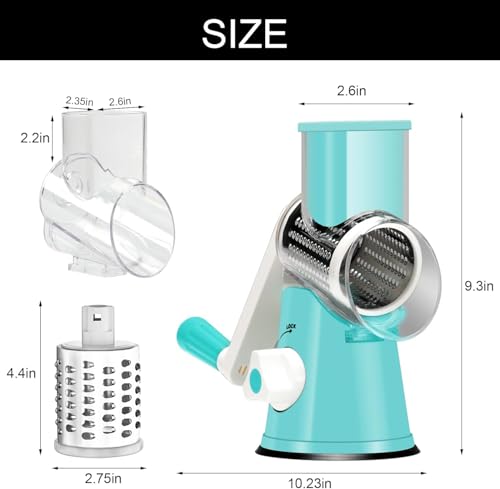image for Cambom Rotary Cheese Grater Hand Crank Cheese Shredder for Fresh Chees