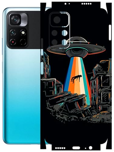 Image of AtOdds - Full Body Back Screen Guard Protector Film - Lamination Wrap Skin Sticker Compatible with Poco M4 PRO (5G) | Scratchproof Matte Finish (Alien Invade)
