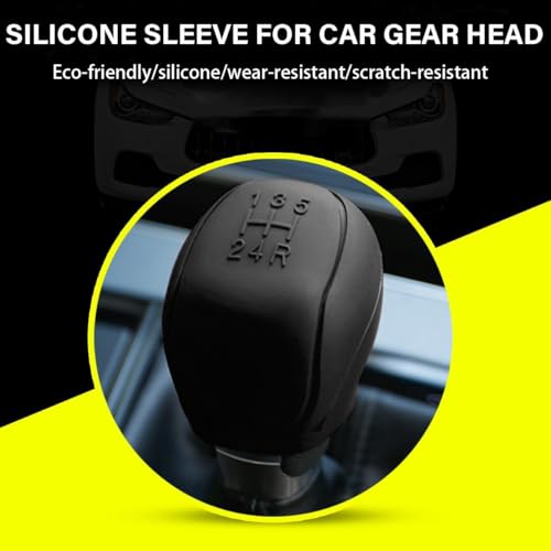Image of AutoBizarre Car Interior Decoration Anti-Slip Scratch-Resistant 5 Speed Gear Shift Knob Rubber Silicone Cover for All Cars, Vans & Trucks (Black)