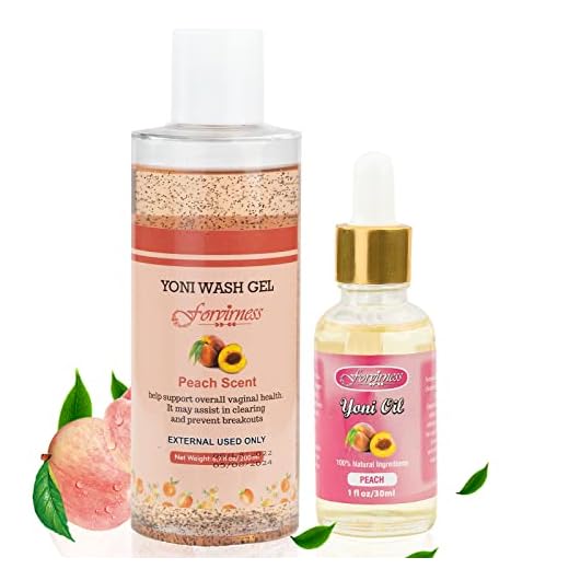 forvirness Feminine Wash & Natural Yoni Oil Set, Vaginal Wash with Cleaning Factor - Cleanse, Remove Odor, pH Balance for Women, Tested Yoni Wash, 1 fl.oz Peach Feminine Oil & 6.7 fl.oz Intimate Wash