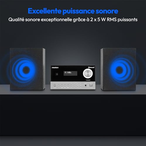 Mini Chaîne HiFi DABPLL UKW Lecteur CD Bluetooth 5.3 2x15W RMS Neuf - vue 7