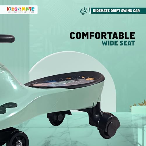 Image of Kidsmate Drift Swing Car for Kids - Ride-On Toy with PU Wheels, Non-Slip Pedals, and 360 Rotating Steering for Easy Navigate The Car for Ages 3 and Up (Sea Green1)