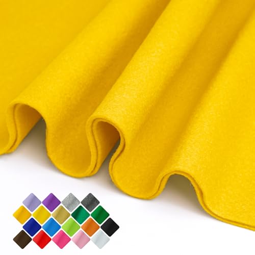 Image of 36 inch Wide Soft Felt Fabric by the Yard, 1.6mm Thick Durable & Flexible Craft Felt for Sewing, DIY Arts, Crafts and Decorations (Gold Yellow, 2 /3Y)