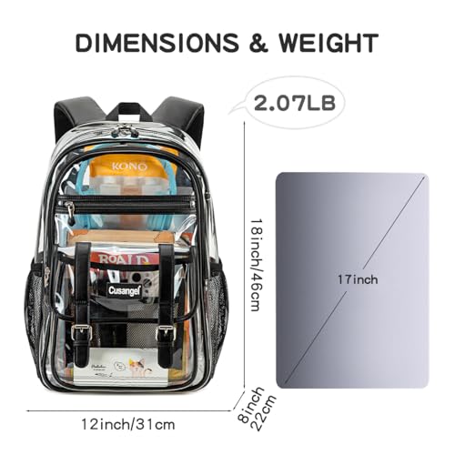 Cusangel Clear backpack for men women (Black)4