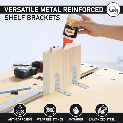 OMIDEAS 20 x Winkelverbinder (60 x 60 x 16) Winkel L Klammern Eckwinkel 90 Grad Lochwinkel Bauwinkel Holzverbinder Metallwinkel Möbel Stuhl Verbinder Verzinkt
