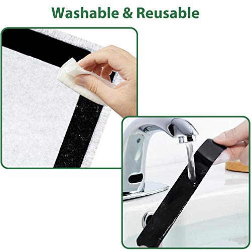 Rug Grippers, 12 Pcs Double Sided Non Slip Anti Curling Carpet Gripper Combination, Washable Renewable Rug Pad Carpet Tape for Hardwood Floors, Carpets, Area Rugs and Mats