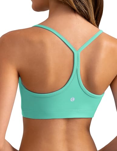 Image of Colorfulkoala Women's Dreamlux Y Back Sports Bra Low Impact Padded Workout Top with Built in Bra A-C Cups