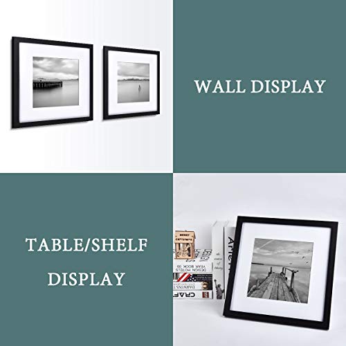 Framics 4 Pack 12X12 Picture Frames, Display 8X8 Photo With Picture Mat, Black Picture Frames Made Of Solid Wood For Wall Mounting Or Table Top, Mounting Hardware Included #TOP1