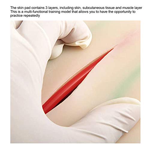 Image of Silicone Human Skin Injection Pad Training Model, Simulation Human Skin Incision Suture Training Model, Injection Practice Pad Module for Nurse Student Practice, 3 Skin Layers