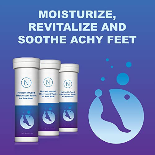M PAIN MANAGEMENT TECHNOLOGIES Diabetic Foot Soak Effervescent Tablets Foot Care by Nerve Spa, Anti-Swelling, Rehydrate The Foot, Foot Care Nutrients – 96 Tablets (3 Tubes)