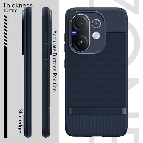 Image of Outlouders Back Cover for Vivo V60 5G / Vivo T4 Pro 5G | Full Camera Protection | TPU Soft Flexible Shockproof Bumper Case (Blue)