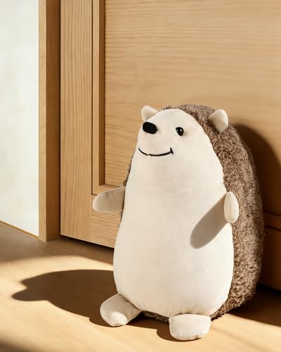 Sujeta Puertas Decorativo Lindo - Tope de Puerta Animal Erizo, 21 x 16 x 14 cm, Peso 1 kg, de Tela con Relleno de Arena, Tope de Puerta de Suelo para Interior, Ventanas y Decoración