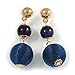 Produktbild Midnight Blau Double Ball Ohrringe in Tropfenform Gold Tone  55 mm L