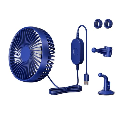 Gralara Ventilador de autos USB Ventilador de aire 3 Velocidad Ajustable 12V 24 V para sedán casero RV, Azul