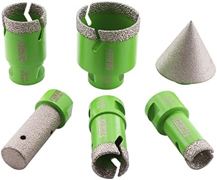 FACHLICH Diamond Core Drill Bits 6mm Tile Hole Saw 2pcs Vacuum Brazed for Porcelain Tile Ceramic Granite Marble