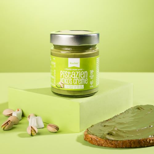 Xucker Pistazien Kokos Creme 200g – Zuckerarmer Aufstrich mit Xylit, Vegan & Ohne Palmöl