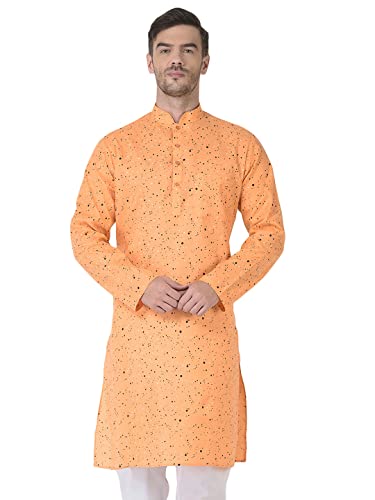 Image of SG LEMAN Knee Length Solid Kurta for Men | Cotton Blend | Long Sleeve | Ethnic Wear for Men | Party and Weeding wear Kurta