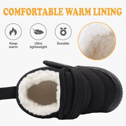 Baby Boys Girls Winter Boots Toddler Snow Boots Infant Warm Plush Lining First Walking Shoes Cozy Soft Sole Anti-Slip Booties for Indoor Outdoor - Image 6
