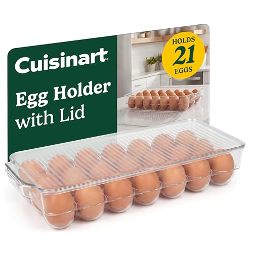 Best Brands Cuisinart Egg Holder for Fridge Holds 21 Eggs Stackable