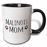 3dRose Malinois Mom Mug, 11 oz, Black
