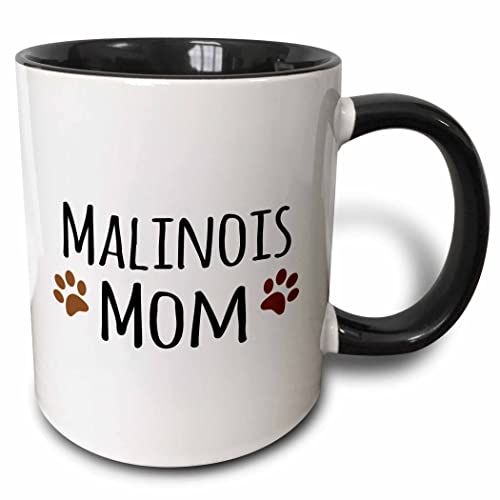 3dRose Malinois Mom Mug, 11 oz, Black