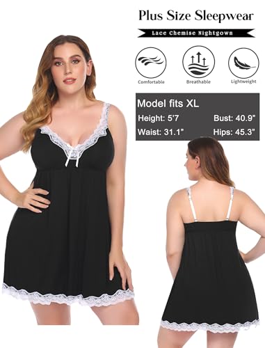 Image of Avidlove Women Sexy Sleepwear Lace Chemise Nightgown Full Slip Babydoll Sleepwear