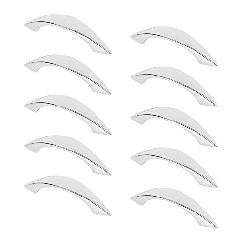 Preisvergleich Produktbild Gedotec Schubladengriff Küche Bogengriff Metall Möbelgriffe Chrom Küchengriff 64 mm - JAVO / Schrankgriff verchromt poliert / Griff für Schubladen / 10 Stück - Moderner Design-Griff mit Schrauben