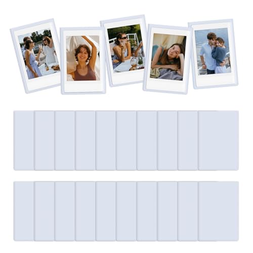 HIYQIN Paquete de 25 Marcos Magnéticos para Fotos Instax Mini, 2 x 3, Marcos Magnéticos para Refrigerador, Adecuados para Fujifilm Instax Mini LiPlay 12 11 9 8 99 70 50 40 SE EVO   Blanco