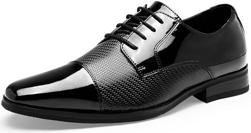 Jousen Mens Dress Shoes Tuxedo Patent Oxford Classic Comfortable Dress Shoes for Men