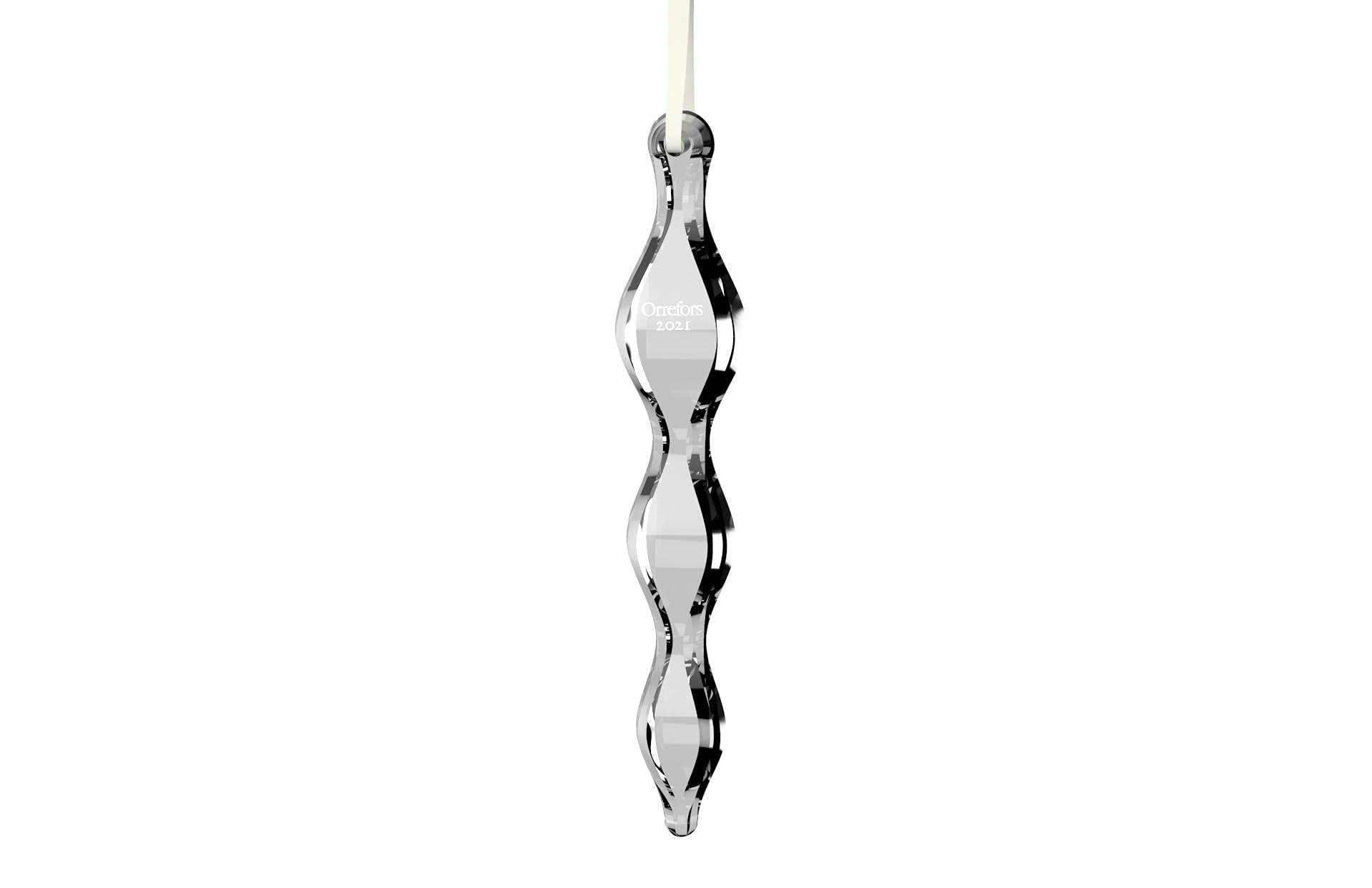 Orrefors Décoration Annual Stalactite 2021 en cristal clair suspendu