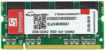 PIS Simmtronics 2GB 800MHz DDR2 SDRAM for Laptop