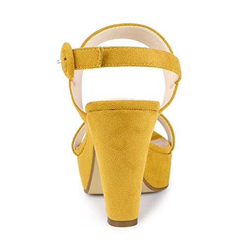 Image of Allegra K Women's Slingback Platform Heels Chunky High Heel Sandals