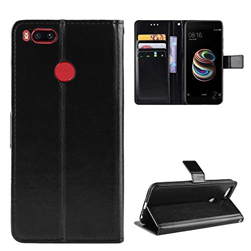 Capa flip para Xiaomi Mi 5X / A1 com compartimentos para cartão de proteção de couro PU (Preto)