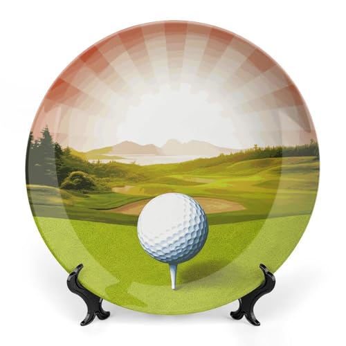 Plato decorativo Golf Sport de porcelana de 6 pulgadas miniatura 1