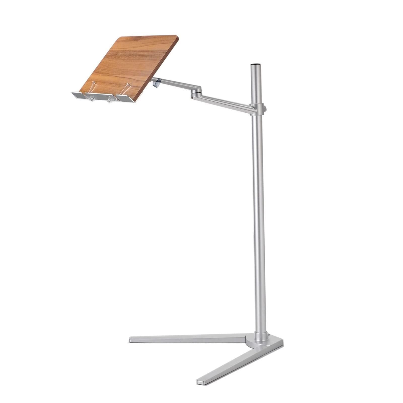 Genérico Soporte de Suelo para Tableta, Manos Libres, Lectura cómoda, Soporte para Libros de Altura Ajustable, Atril Resistente, Soporte para Libros para sofá Cama (Plata 53 * 90 cm)