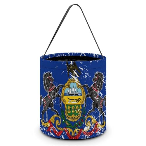 Pennsylvania State Flag Cute Halloween Trick Or Treat Candy Bucket