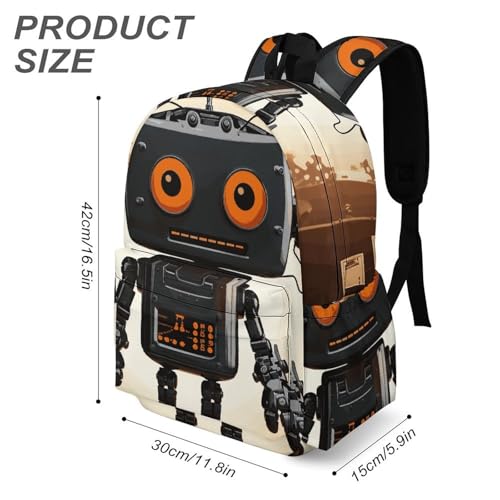 Laptop Travel Backpacks Large Capacity Black Robot Bookbags for Outdoor Sports Office Work3