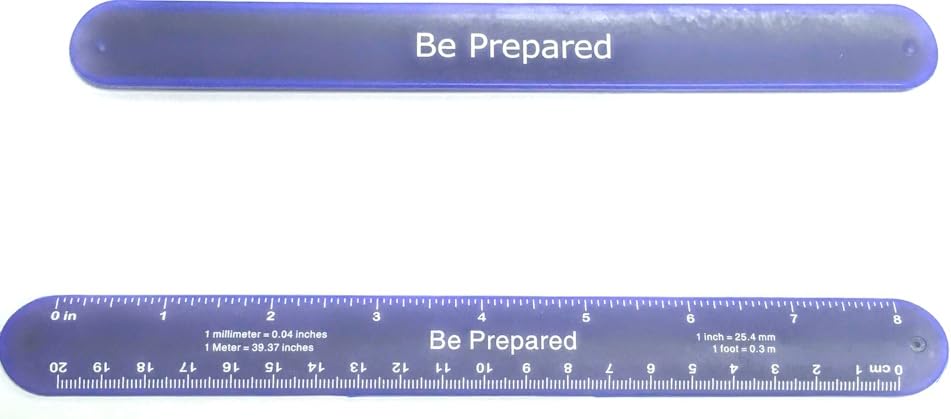 Cub Scout Be Prepared Blue Ruler Slap Band Bookmark - Great Item for Scout Dens, Favors, Swag, Gift, Prize, Fidget Bracelet