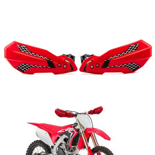 APEBAZY Handprotektoren Motorrad Universal Motorrad Handschutz Passend für 22 mm 25 mm und 28 mm Lenker Griffschutz für ATV, Chopper und Roller (Rot)