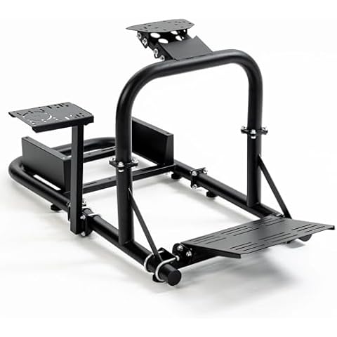 Hottoby Racing Simulator Cockpit 50mm Round Tube Driving Gaming Cockpit Fit for Logitech, Thrustmaster, Fanatec, PC, PS4, Xbox, Seat Pedal Wheel Not Included Cover