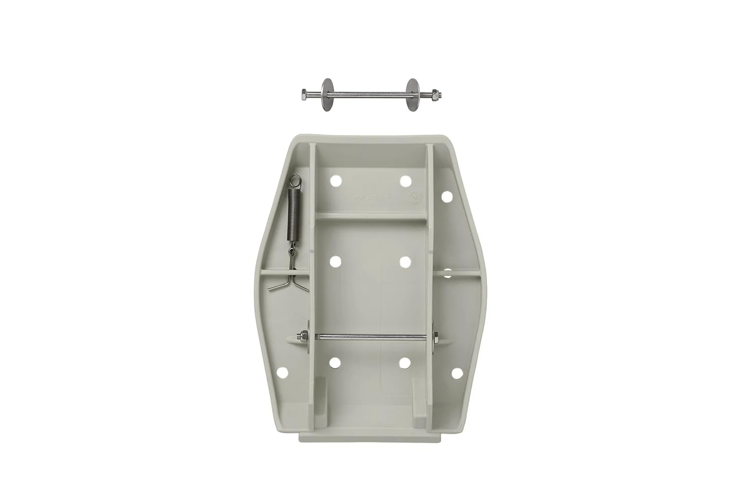 4 STK Stützplatte Wohnwagen Hubstützen Kunststoff grau 27,5 x 20,5 cm | Kompatibel mit AL-KO Ausdrehstützen und Eckstützen, mit Feder, Metallstift und Arretierbolzen